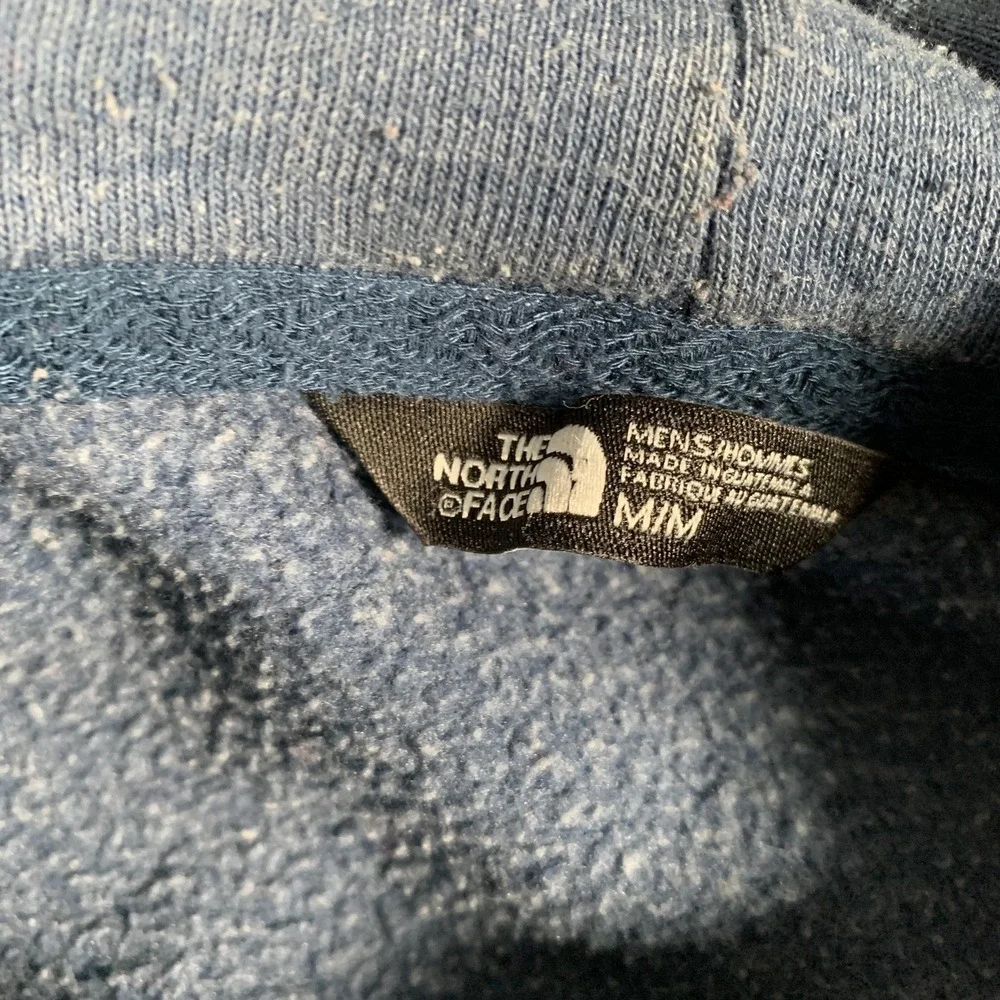 The‎ North Face Hoodie Mens Medium Blue Bear Graphic Fleece Pullover Sweatshirt